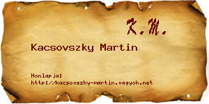 Kacsovszky Martin névjegykártya